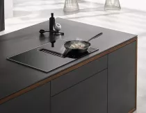 Table de cuisson aspirante 4 zones Silence Noir cadre Inox - MIELE R&eacute;f. KMDA 7473-1 FR
