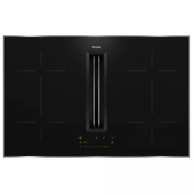 Table de cuisson aspirante 4 zones Silence Noir cadre Inox - MIELE R�f. KMDA 7473-1 FR