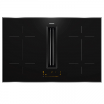 Table de cuisson aspirante 80cm 4 foyers Noir cadre Inox - MIELE Réf. KMDA 7473 FR-U