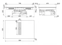 Table de cuisson aspirante 83cm 3 foyers Noir - SMEG Elite R&eacute;f. HOBD283D3
