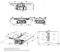 Table de cuisson aspirante 83cm 4 foyers Noir  - ROBLIN R&eacute;f. 5530124