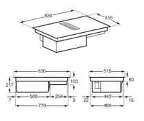 Table de cuisson aspirante 83cm Noir - AEG Réf. CCE84751CB