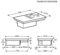 Table de cuisson aspirante 83cm Noir - Electrolux Réf. KCC84450