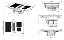 Table de cuisson aspirante FMA 8381 HI 83cm recyclage 4 foyers Noir - FRANKE R&eacute;f. 349948