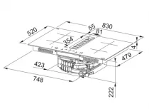 Table de cuisson aspirante Maris FMA 8372 4RC HI recyclage 4 foyers Noir - FRANKE R&eacute;f. 484229