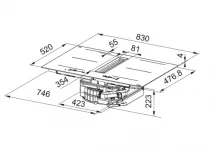 Table de cuisson aspirante Mythos FMY 8362 S HI recyclage 4 foyers Noir - FRANKE R&eacute;f. 484168