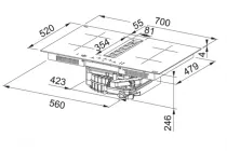 Table de cuisson aspirante Smart FSM 7072 4RC HI &eacute;vacuation 4 foyers Noir - FRANKE R&eacute;f. 484359