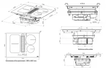 Table de cuisson aspirante Smart FSM 7081 HI &eacute;vacuation 70cm 500m3/h 4 foyers Noir  - FRANKE R&eacute;f. 350111