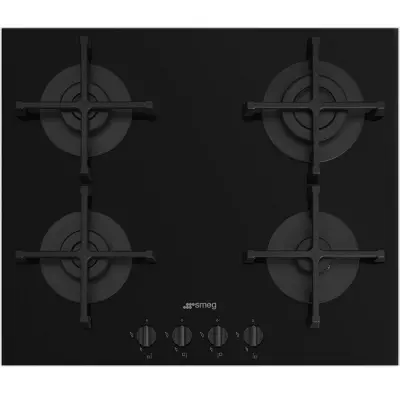 Table de cuisson gaz 60cm 4 foyers verre Noir - SMEG Elite R�f. PV264B