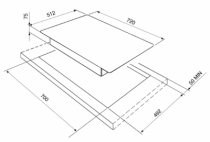 Table de cuisson gaz 72cm 5 brûleurs Inox - SMEG Réf. PGF75-4