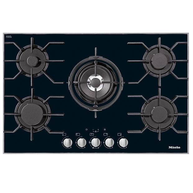 Table de cuisson gaz 80cm 5 foyers verre Noir - MIELE Réf. KM30341