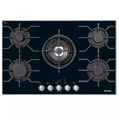 Table de cuisson gaz 80cm 5 foyers verre Noir - MIELE R�f. KM30341