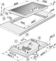 Table de cuisson gaz 90cm 5 brûleurs Inox - MIELE Réf. KM23561