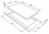 Table de cuisson gaz 90cm 5 brûleurs Inox - SMEG Réf. PGF95-4