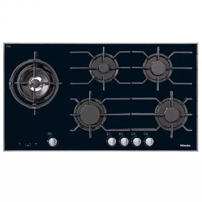 Table de cuisson gaz 95cm 5 foyers verre Noir - MIELE R�f. KM30541