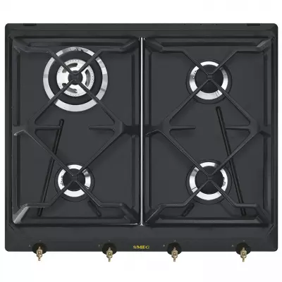 Table de cuisson gaz Colonial 60cm 4 foyers Anthracite - SMEG ELITE R�f. SRV864AOGH
