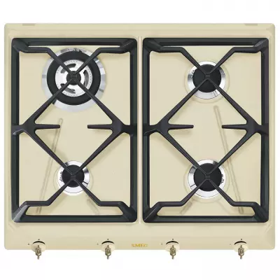 Table de cuisson gaz Colonial 60cm 4 foyers Cr�me - SMEG ELITE R�f. SRV864POGH