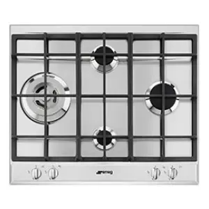Table de cuisson gaz Essentiel 60cm 4 br�leurs Inox - SMEG R�f. P261XGH