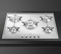 Table de cuisson gaz Piano Design 72cm 5 brûleurs Inox - SMEG Réf. P705ES