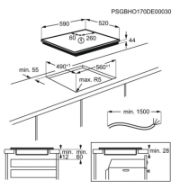 Table de cuisson induction 59cm 4 zones Noir - AEG Réf. IKE64683FB