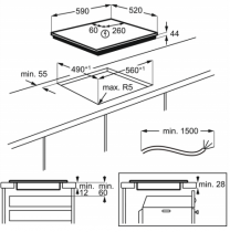 Table de cuisson induction 60cm 3 foyers Noir - Electrolux Réf. LIT60331BK