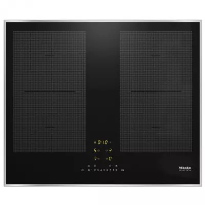 Table de cuisson induction 60cm 4 foyers Noir cadre Inox -MIELE R�f. KM 7465 FL