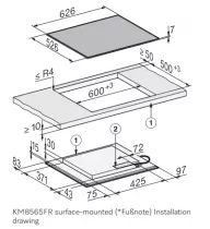 Table de cuisson induction 60cm 4 zones Noir - MIELE R&eacute;f. KM 8565 FR 