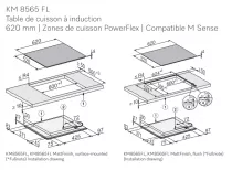 Table de cuisson induction 62cm 4 zones Noir - MIELE R&eacute;f. KM 8565 FL 