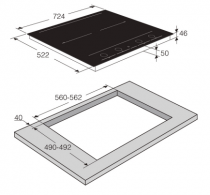 Table de cuisson induction 72cm 4 foyers Noir - ASKO Réf. HID754GC