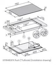 Table de cuisson induction 75cm 4 zones Noir - MIELE R&eacute;f. KM 8483 FX 