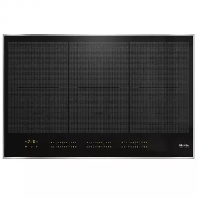 Table de cuisson induction 80.6cm 6 foyers Noir cadre Inox -MIELE R�f. KM 7575 FR