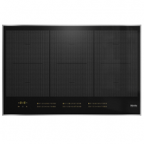 Table de cuisson induction 80.6cm 6 foyers Noir cadre Inox -MIELE Réf. KM 7575 FR