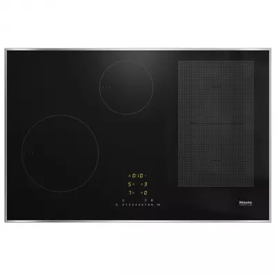 Table de cuisson induction 80cm 4 foyers Noir cadre Inox -MIELE R�f. KM 7474 FR