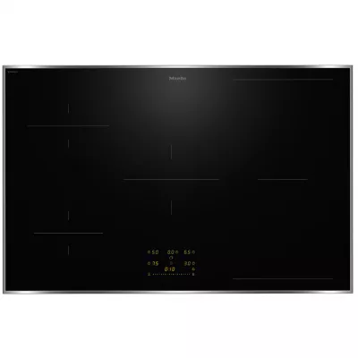 Table de cuisson induction 80cm 5 zones Noir cadre Inox  - MIELE R�f. KM 8484 FR
