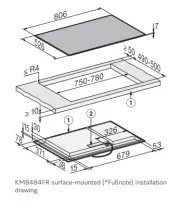 Table de cuisson induction 80cm 5 zones Noir cadre Inox  - MIELE R&eacute;f. KM 8484 FR