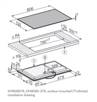 Table de cuisson induction 80cm 6 zones Noir cadre Inox - MIELE R&eacute;f. KM 8585-2 FR 