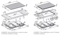 Table de cuisson induction 80cm Full Flex Diamond &MSense Noir - MIELE R&eacute;f. KM 8885-2 FL 