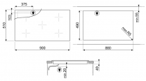 Table de cuisson induction 90cm 5 foyers Blanc - SMEG Elite Réf. SI2M7953DW