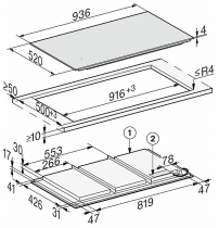 Table de cuisson induction 90cm FullFlex Noir - MIELE Réf. KM 7697 FL