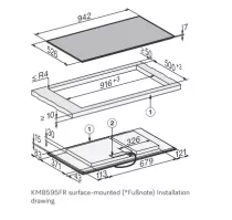 Table de cuisson induction 94cm Noir cadre Inox - MIELE R&eacute;f. KM 8595-2 FR