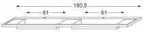 Table double vasque intégrée en synthèse 180 cm - SANIJURA Réf. 550994
