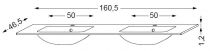 Table double vasque intégrée en verre uni 160 cm - SANIJURA Réf. 551328