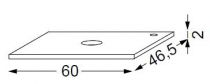 Table en cératop pour vasque à poser - Découpe centrée 60 cm - SANIJURA Réf. 552420