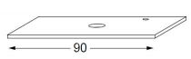 Table en cératop pour vasque à poser - Découpe centrée 90 cm - SANIJURA Réf. 552423