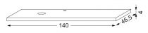 Table en stratifié pour vasque à poser - Découpe gauche 140 cm - SANIJURA Réf. 552491