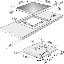 Table gaz 60cm 4 brûleurs verre Noir - MIELE Réf. 9182900