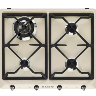 Table gaz 60cm Victoria 4 br�leurs Cr�me - SMEG R�f. SR964PGH