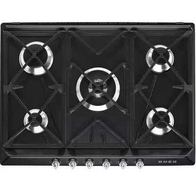 Table gaz 70cm Victoria 5 br�leurs Noir - SMEG R�f. SR975NGH