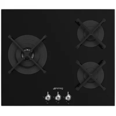 Table gaz Classica 60cm 3 foyers verre Noir - SMEG R�f. PV363LN