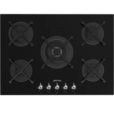 Table gaz Classica 75cm 5 foyers Noir - SMEG Elite R�f. PV375N